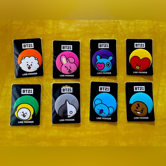 BT21 Full Set of Character Buttons/Pins - Picture 1 of 9
